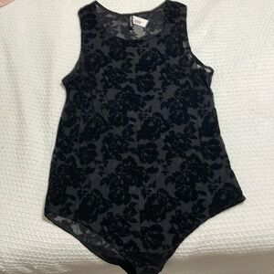 Torrid Size 1 floral velvet burnout body suit